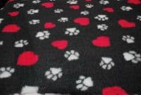 Professional NON SLIP Veterinary Dog Puppy Vet Bedding LG PAWS HEARTS - CHARCOAL